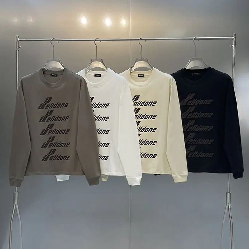 

Spring New We11done High Quality Hoodie Men's Korean Versatile Cotton Loose Couple Long Sleeve Sweater Women's Y2k Fashion