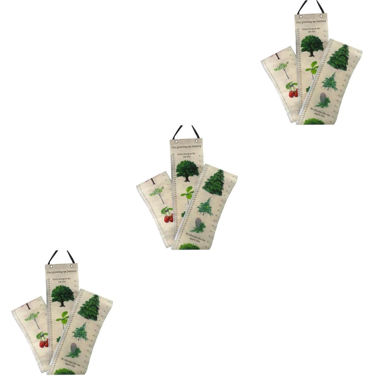 

3pcs Height Measurement Ruler Hanging Height Growth Chart Plants Pattern Growth Chart