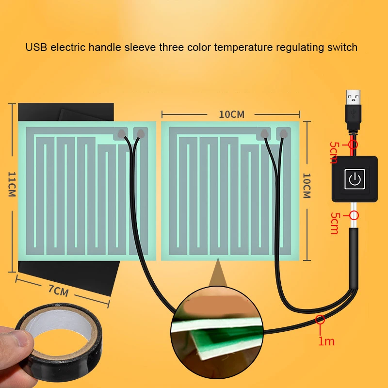 USB регулируемые нагревательные ручки для мотоцикла ручка электрического