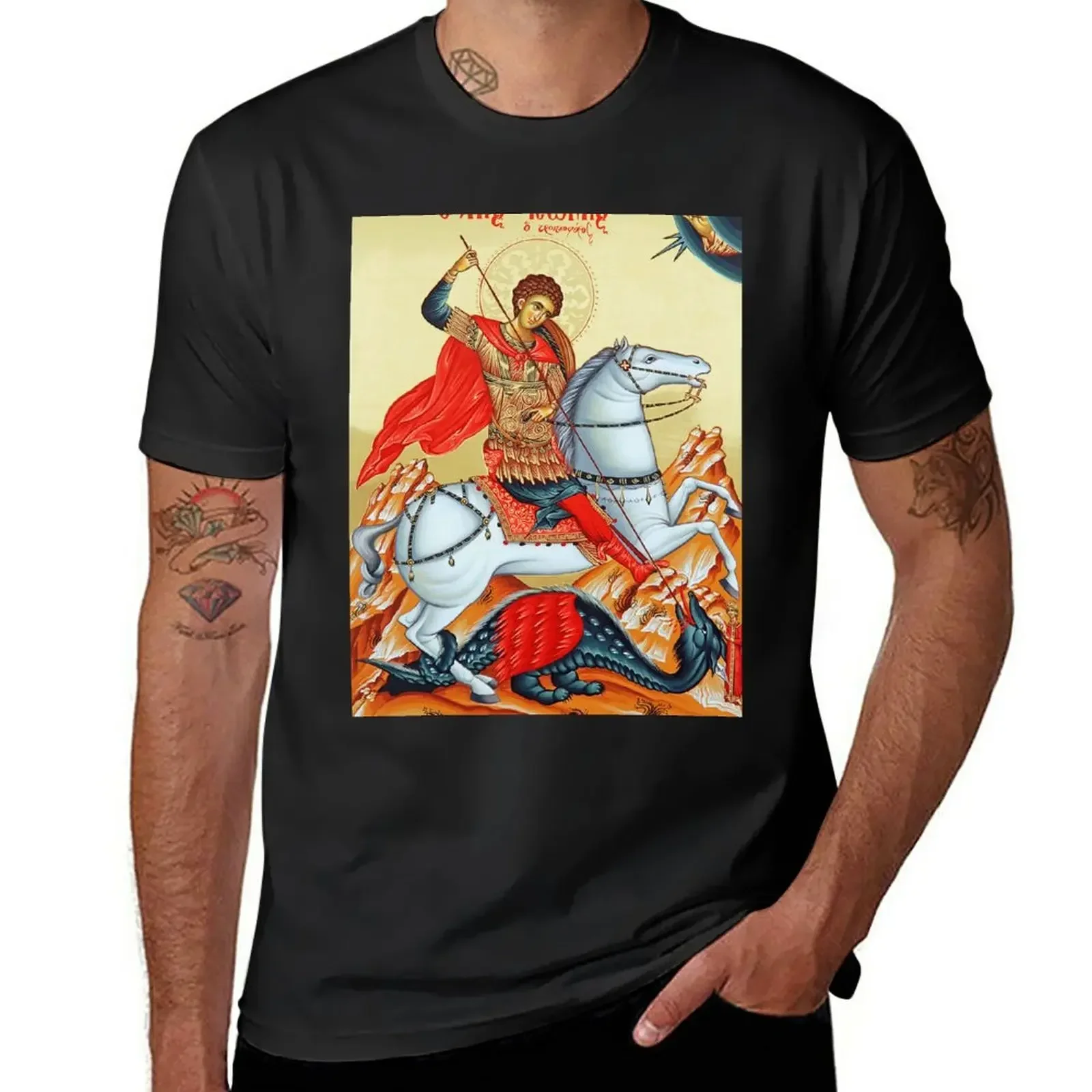 Мужская футболка с коротким рукавом Saint George летняя однотонная черная