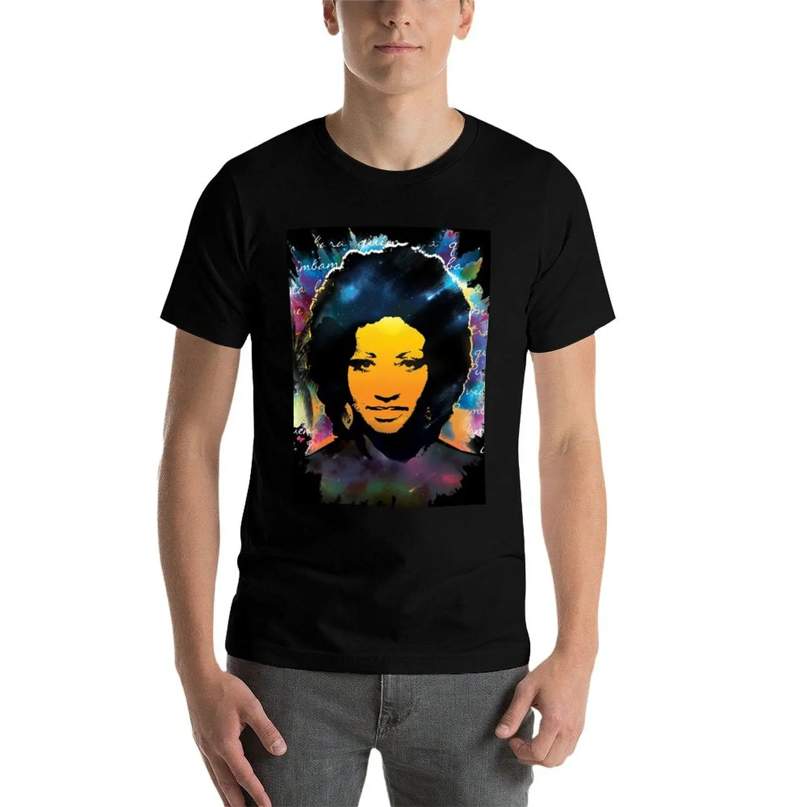Фото Футболка Celia Cruz, мужская футболка из 100% хлопка, роскошный бренд, мужские футболки для повседневной носки, футболки в стиле аниме, футболка оверсайз №4
