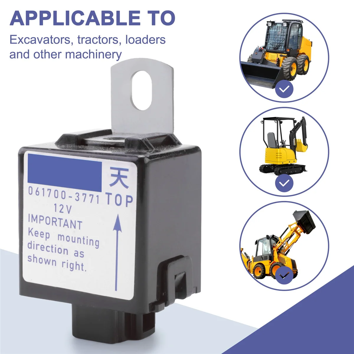 Реле электромагнитного останова экскаватора для Kubota 061700-3770 061700-3771 061700-3760
