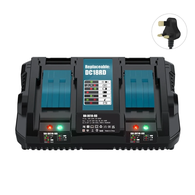 

Двойное зарядное устройство 6 А для 14,4 в 18 в BL1860 BL1840 BL1850 BL1845 DC18RA BL1415 BL1430 BL1830 DC18RC DC18RD DXAC