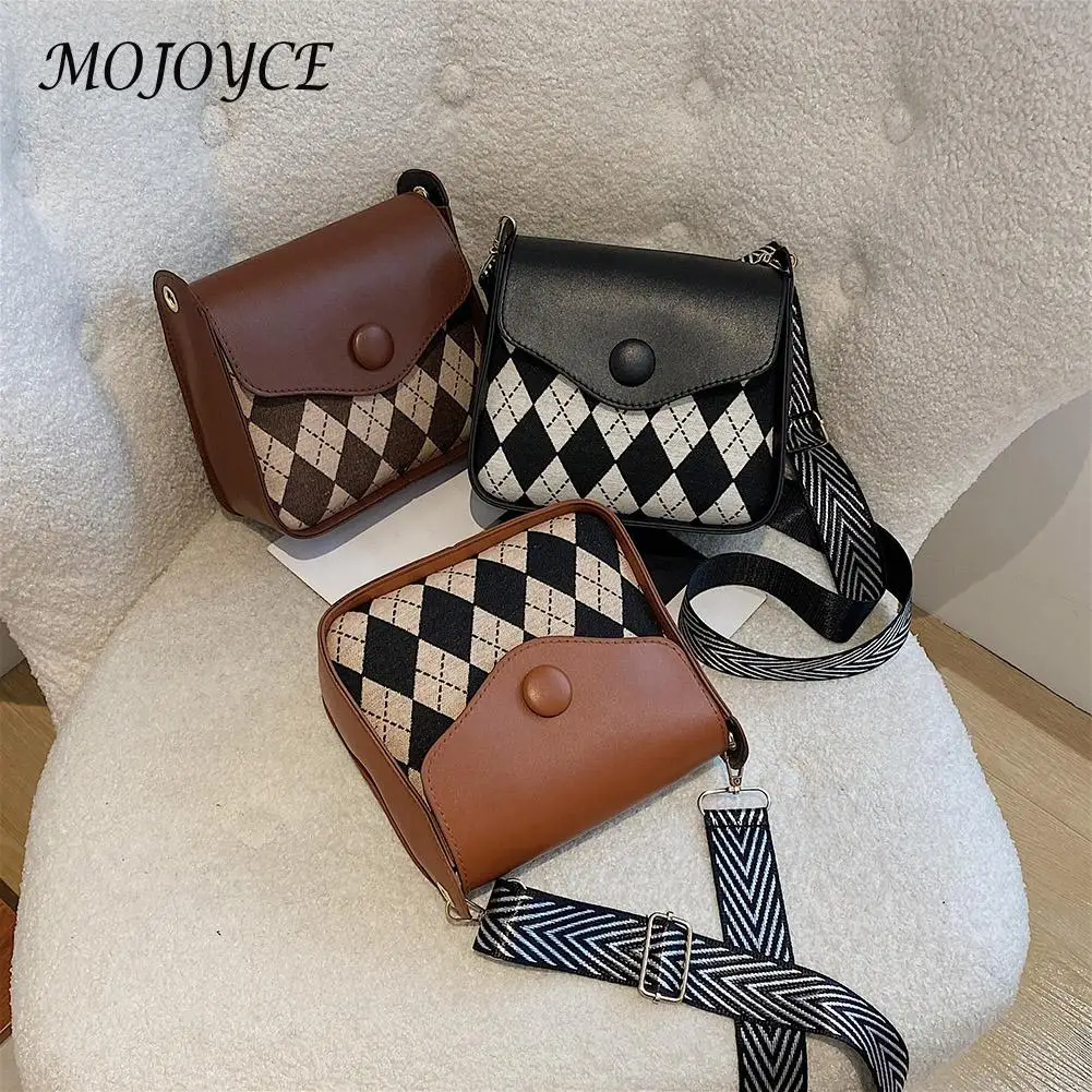 

Fashion Women Diamond Lattice Print Lady PU Leather Small Flap Messenger Bag for Women Girl Daily Travel Bags