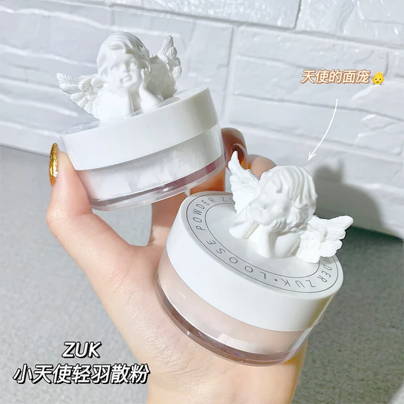

Loose Face Powder Kawaii Angel Natural Finish Mattifying Makeup Matte Setting Powder Translucent Powder Foundation Face Makeup