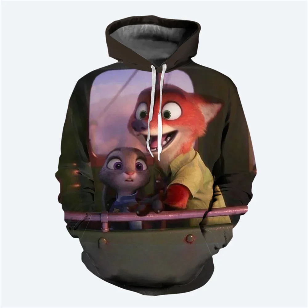 Zootopia Boys Girls Hoodies Disney Children's 3D Printed Oversized Pullovers Fashion Men's New Clothing