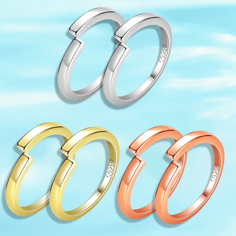 

New Fashion Simple Women Ring Multicolor Gold Couple Rings for Women Men Fashion Wedding Engagement Accessories Jewelry Gifts