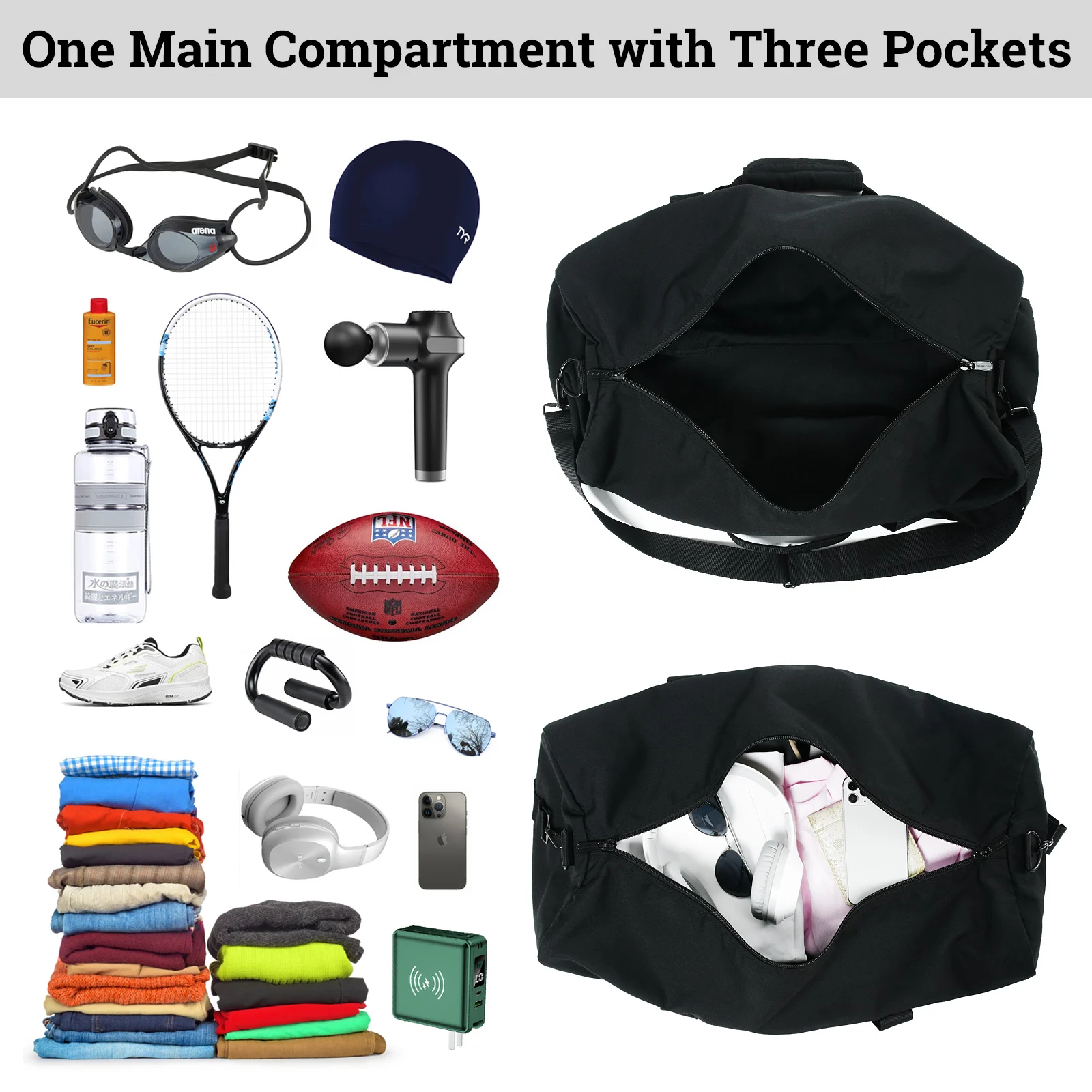 Men Gym Bags for Fitness Training Outdoor Travel Sport  Handbag Multifunction 22 Inch Waterproof Foldable Duffe Luggage iFARADAY