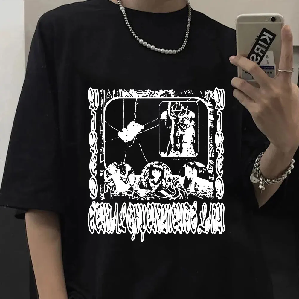 

Футболка мужская оверсайз с серийными экспериментами, хлопковая рубашка с блестками, топ с коротким рукавом для игры в научно-фантастику, п...