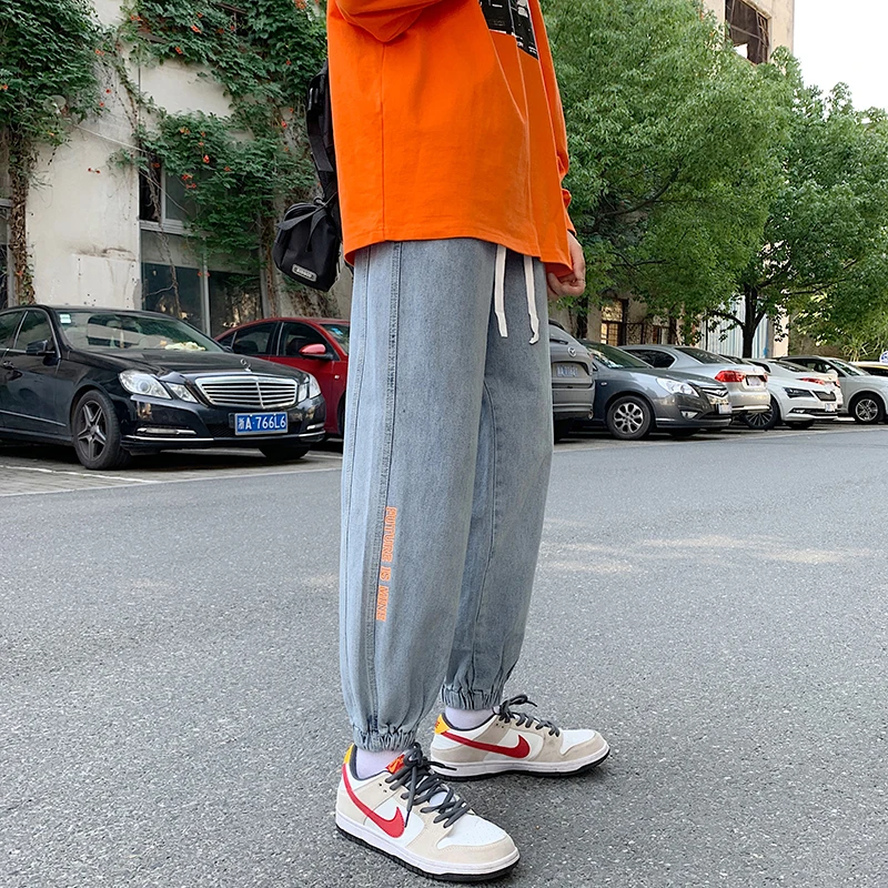 2022 Popular Ankle Banded Jean Pants Denim Cargo Pants New Streetwear Jogger Hip Hop Cotton Trousers