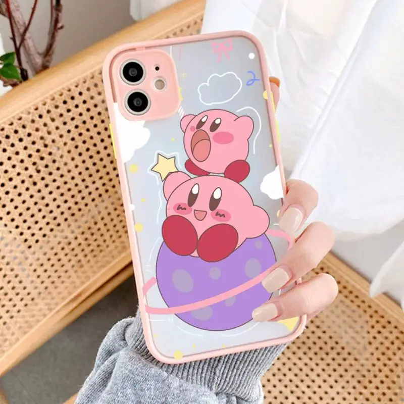 

Cartoon Cute K-Kirby Phone Case for iPhone X XR XS 7 8 Plus 11 12 13 pro MAX 13mini Translucent Matte Case