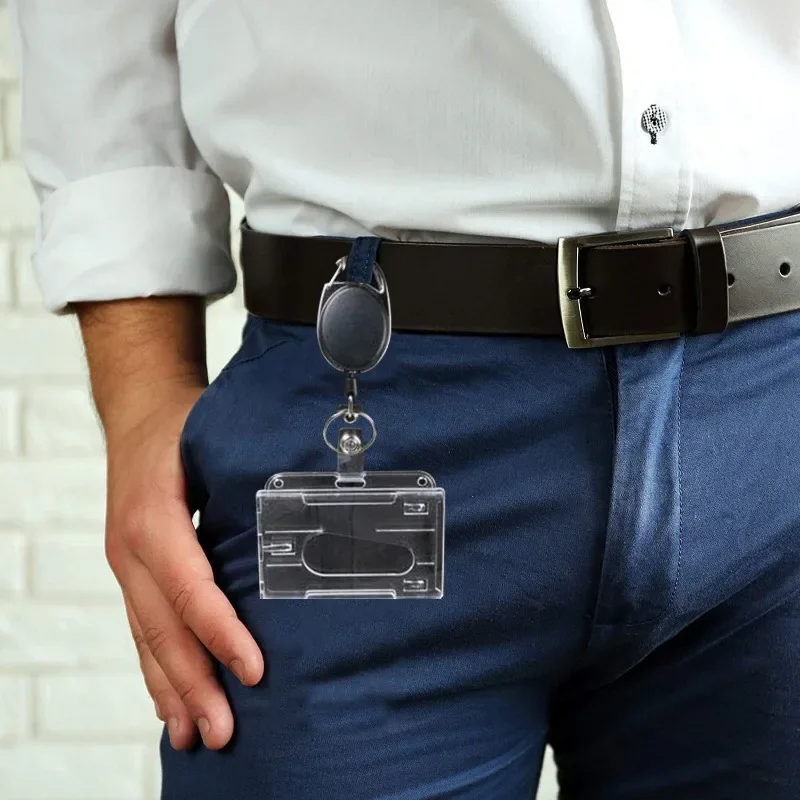 Выдвижные держатели катушек для бейджей металлические сверхпрочные с карабином