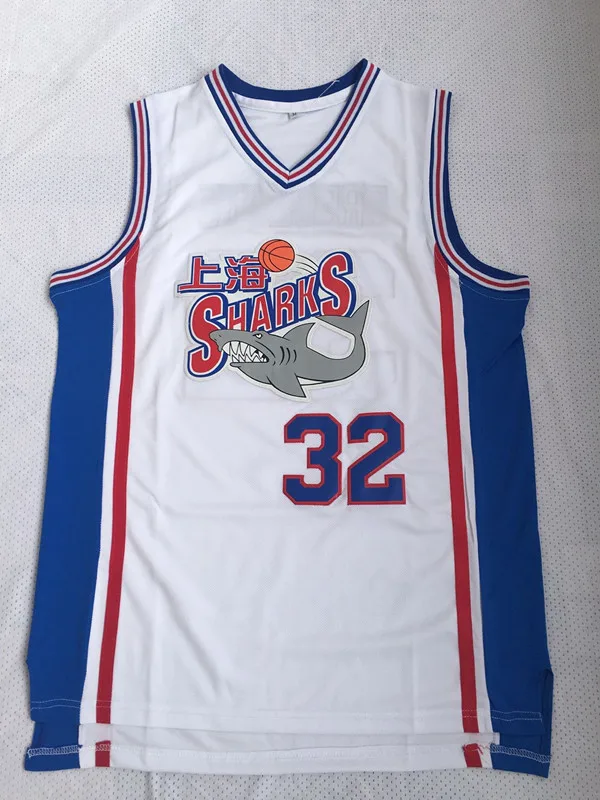 

Vintage mens 32 Jimmer Fredette Shanghai Sharks Embroideried Basketball jersey