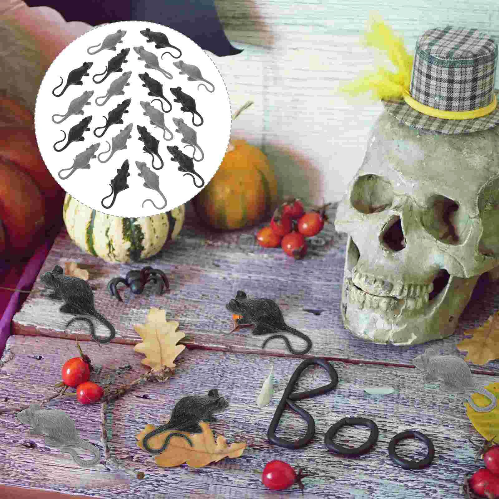 

Mouse Mice Halloween Toy Props Artificial Fake Toys Rats Prop False Prank Model Trick Rat Faux Scary Mini Party Decorations
