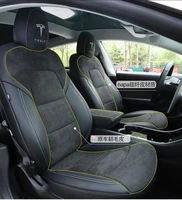 tesla model 3 y seat cover alcantara nappa leather full surround style factory wholesale price white cushion car interior
