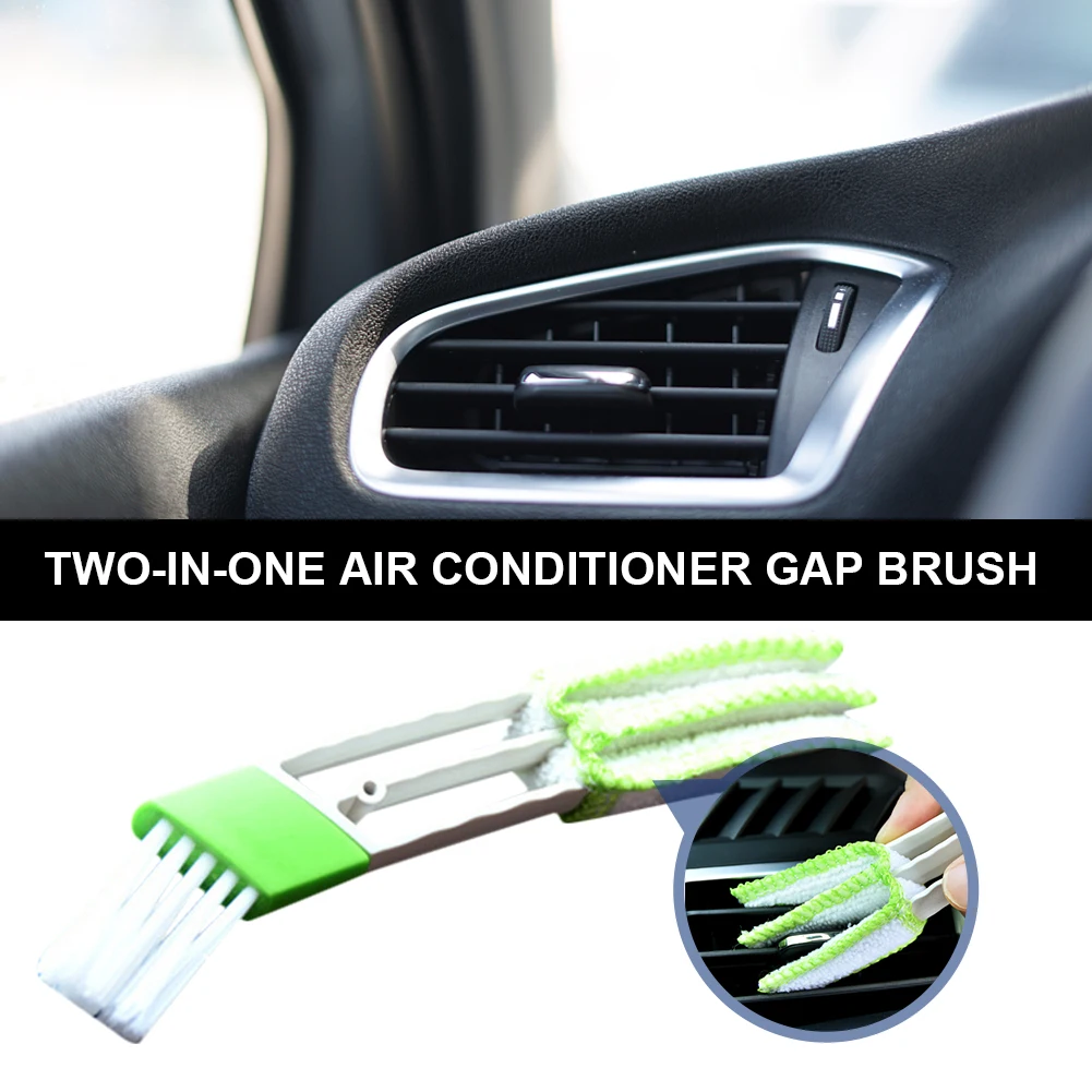 

Car Air Vent Brush Double Head Brushes Conditioner Grille Duster Wipes Auto Detailing Cleaner Car Interior Cleaning Kit Tools