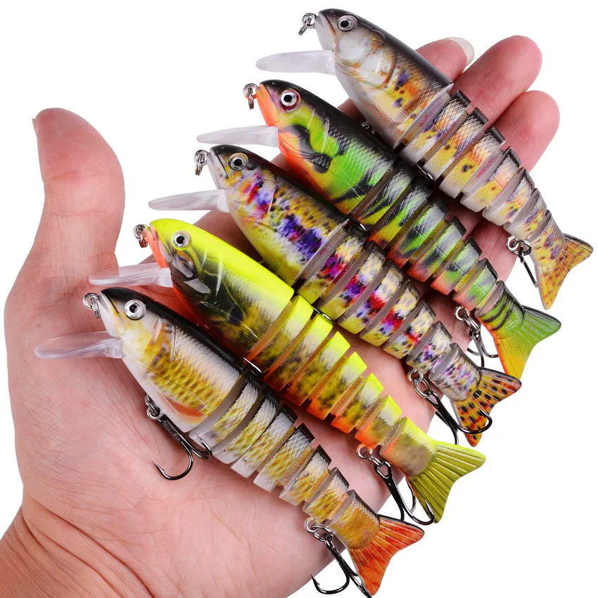 

5pcs Swimbait 11cm/17g Multi Section Sea Bass Hard Fishing Lure Crankbaits Fake Artificial Bait Suit For Fishing Carp Tackle