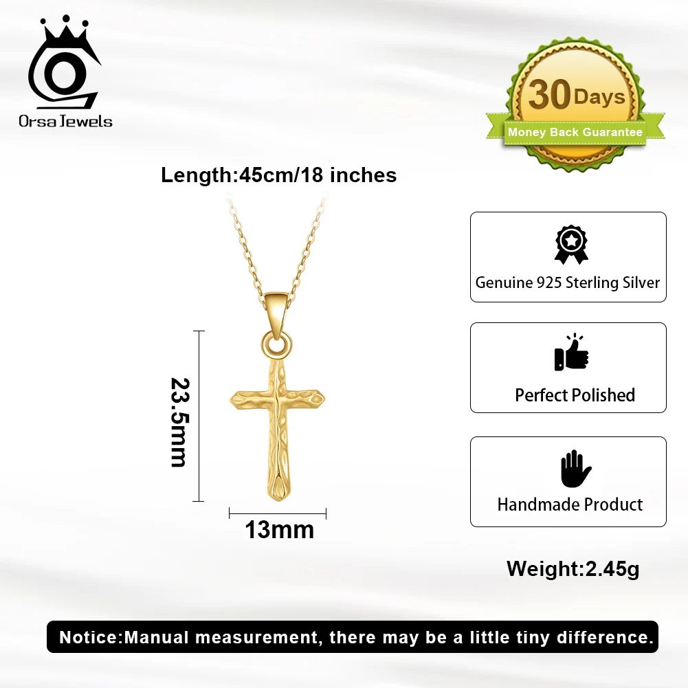 ORSA JEWELS ожерелье с подвеской в виде креста из стерлингового серебра 925 пробы