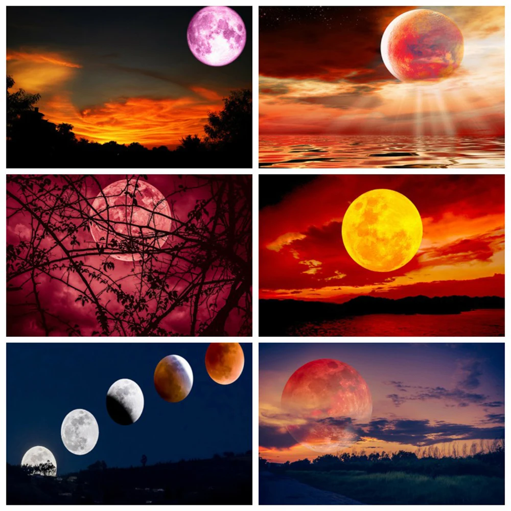 

Алмазная 5D картина «сделай сам», вышивка «Ночная Луна», пейзаж, Набор для вышивки крестиком, Ручная инкрустация, подарки, украшение для стен ...