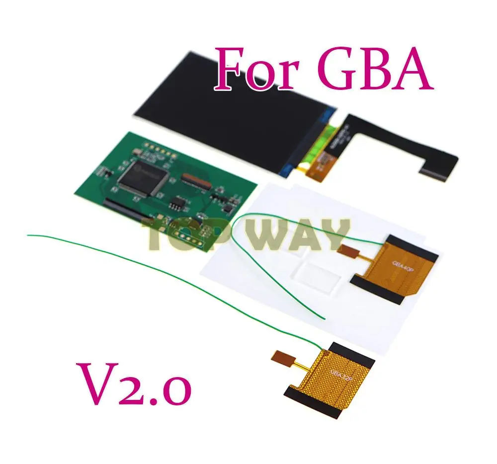 

1set LCD V2 Screen Replacement Kits for Nintend GBA backlight 10 Levels High Brightness IPS For GBA Console