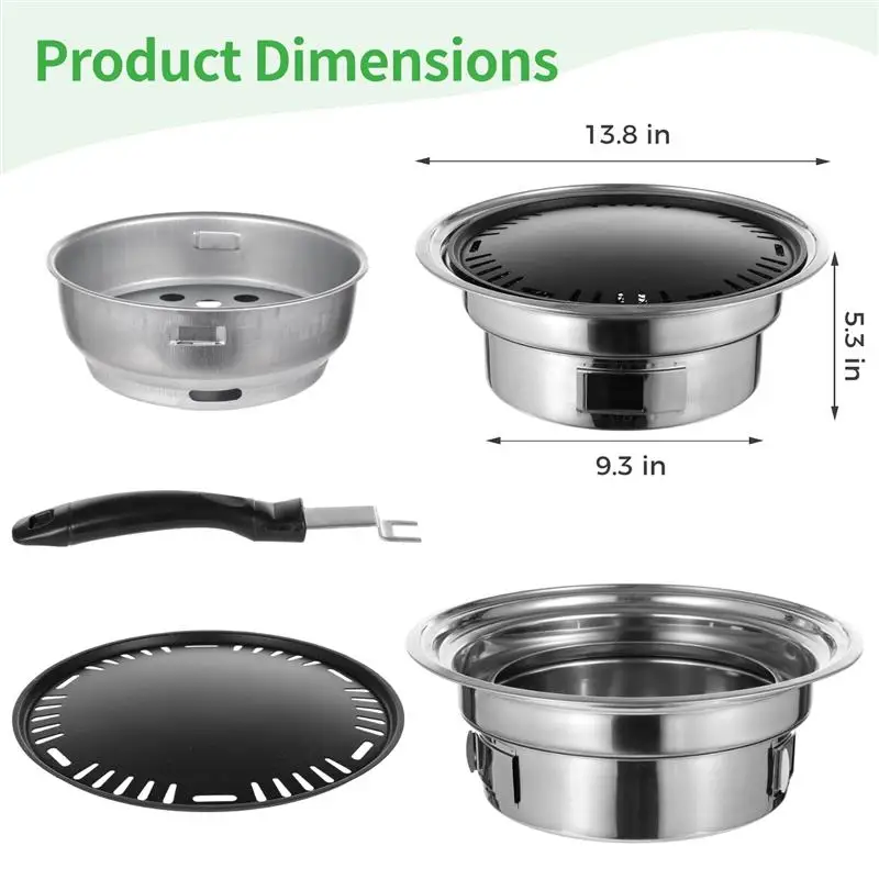 Корейский набор угольных грилей для барбекю небольшой угольный гриль сковорода