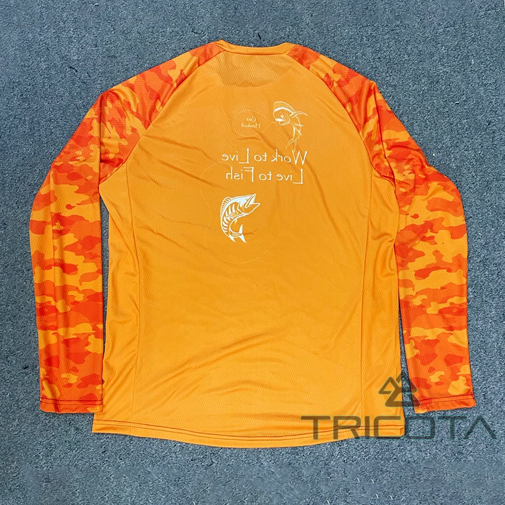 Рубашки для рыбалки с длинным рукавом индивидуальным логотипом Защита от