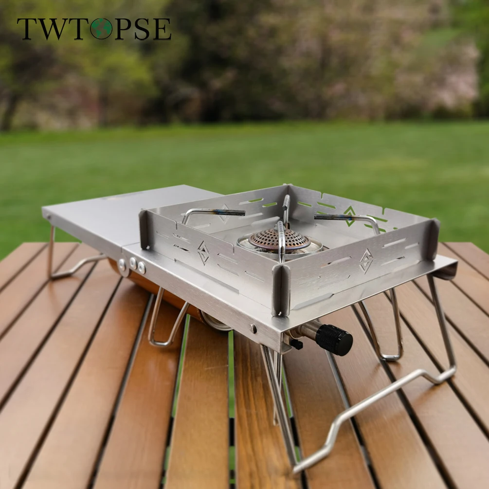 TWTOPSE Folding Table For SOTO ST310 ST330 For Iwatani CB-JCB Alcohol Stove Stainless Steel Titanium Table With Storage Bag