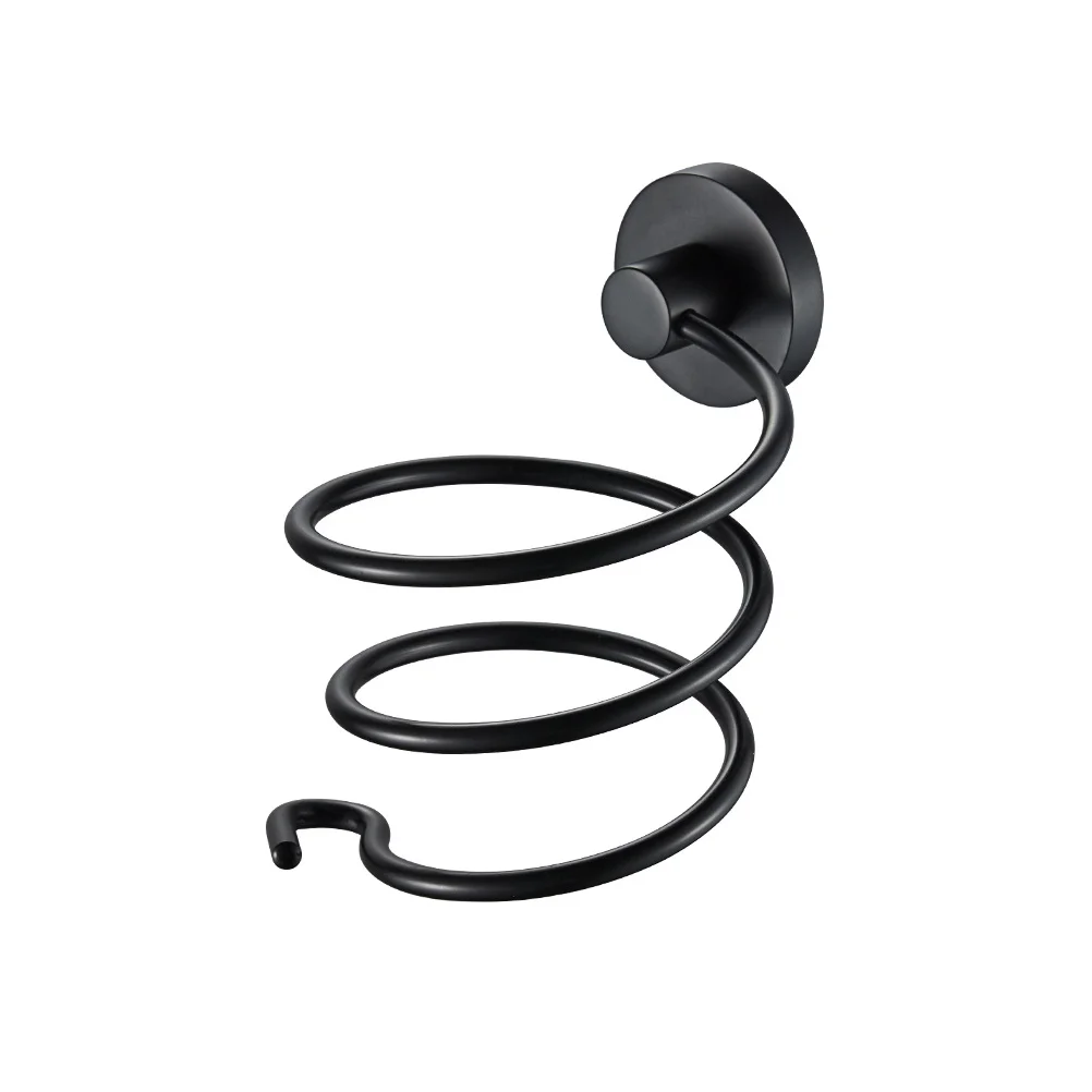 

Wall Mounted Hair Dryer Rack Storage Hooks Hairdryer Spiral Support Stainless Steel Stand