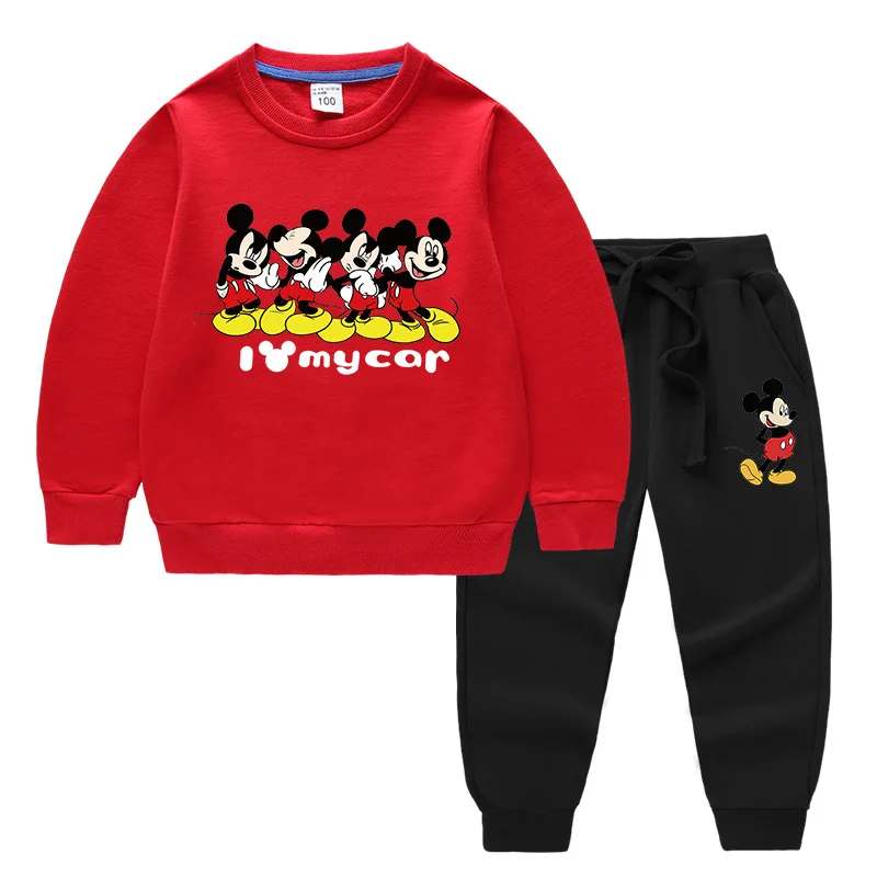 

Spring Autumn Outfits Girls Minnie Mouse Sets 2-10Y Kids Clothes Baby Boys Mickey Mouse Tracksuit Tops Pants 2PCS Children Boy