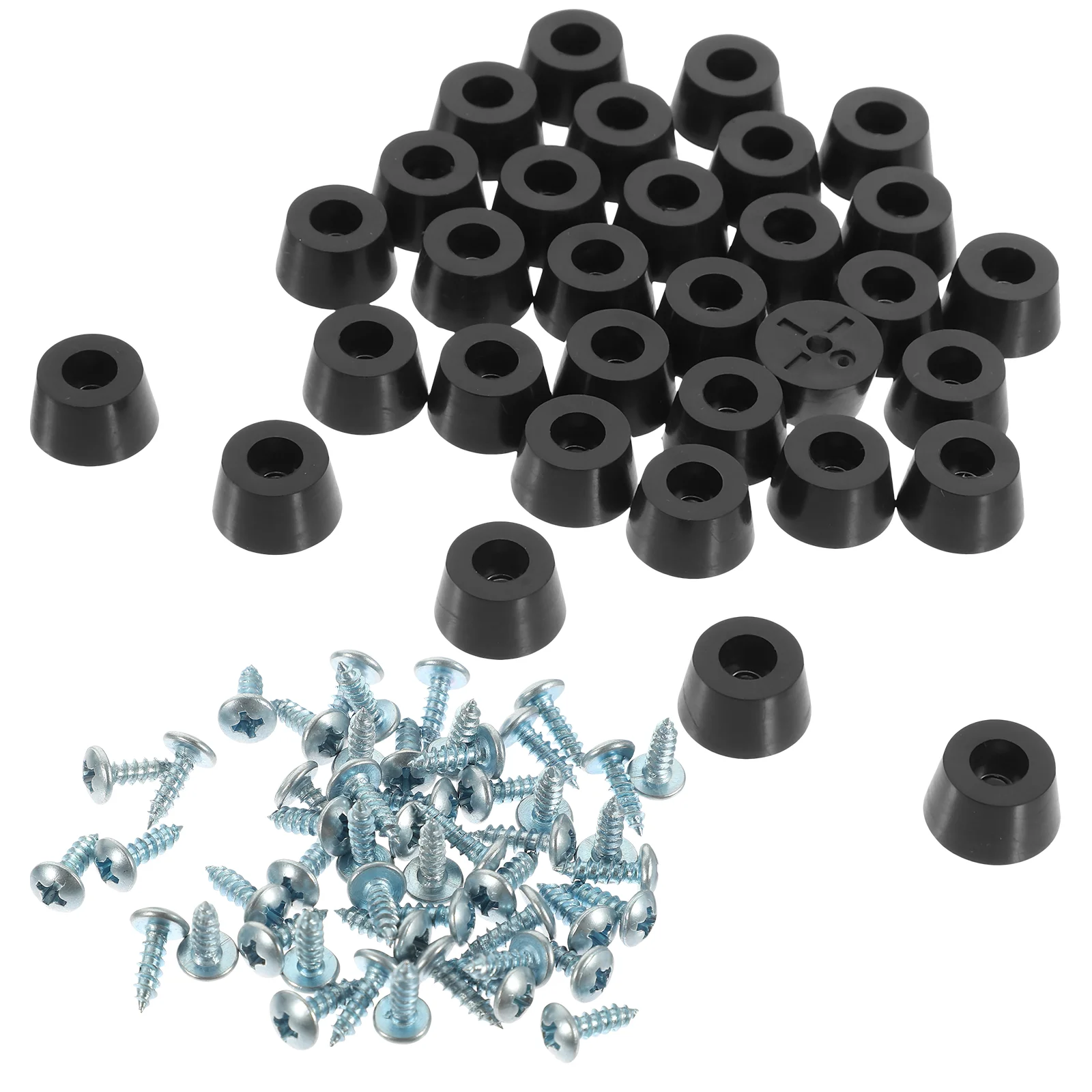 

60 pcs Anti-skid Table Leg Pads Rubber Furniture Feet Pads Chair Feet Pads with Screws