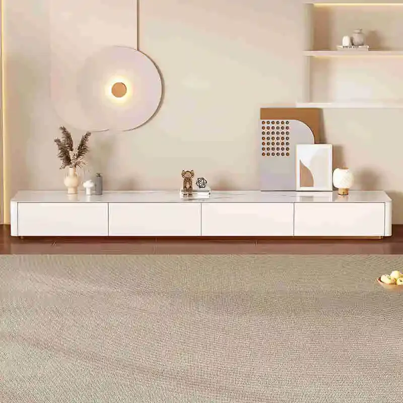 Witte Glamour TV-Standaard Grote Opslag Minimalistisch Design TV-Kast Luxe Ladekast Para Tv Sala De Estar Moderne Meubels