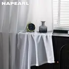 Супермягкие приятные на ощупь шторы из белого снега для гостиной, современные шторы из полиэстера, однотонная прозрачная вуаль для кухни