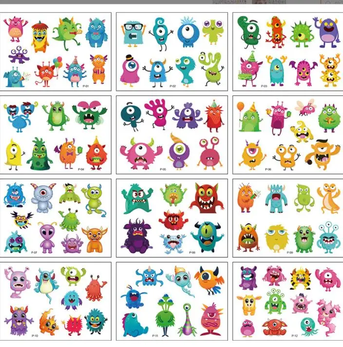 

Татуировки для детей, аниме наклейка, милая искусственная татуировка, искусственная кожа, водонепроницаемый маленький боди-арт для детей, татуировки на Хэллоуин