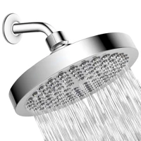 6 inch adjustable high pressure rain showerheads round rainfall shower head with chrome plated finish for bathroom