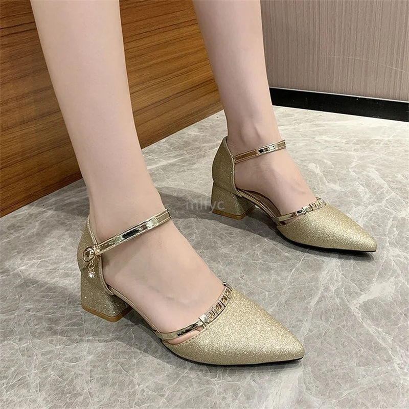 

Sandals women's 2021 summer new Baotou thick heel shoes women's mid-heel high heels women's shoes women sandals heels women