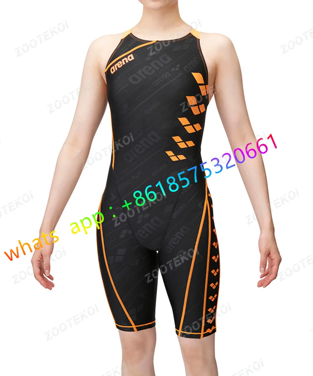 Female Versatile Training Swim Suit Knee Length Swimwear Bodysuit Sports Race Swimming Swimsuit Summer Open Water Bathing