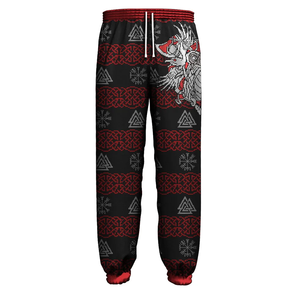

CLOOCL Ugly Christmas Pants 3D Printed Valhalla Viking Warrior Odin God Trousers Harajuku Pockets Sweatpant Jogging Men Clothing