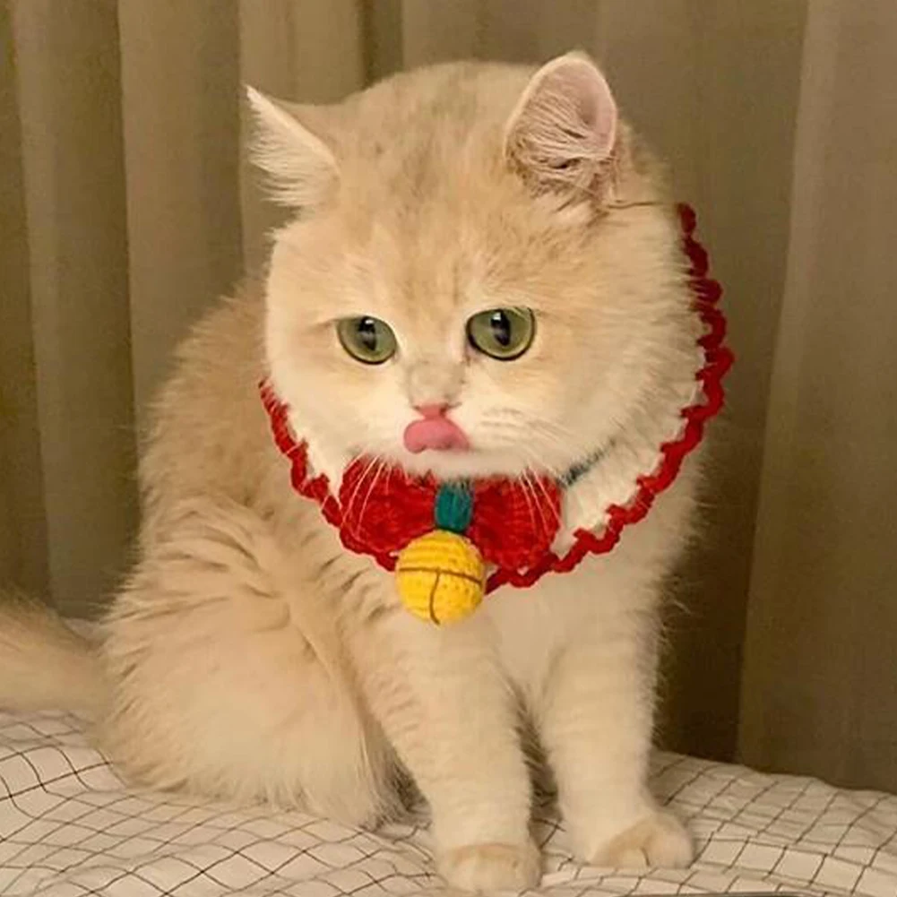 

Winter Warm Pet Product Christmas Decor Pet Knitted Collar Cute Dog Cat Festival Atmosphere Cat Dog Accessories Pet Gift Soft