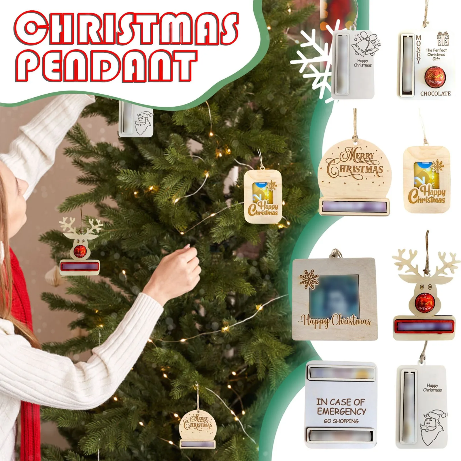 

Рождественские украшения-бумажники, индивидуальные креативные рождественские украшения-бумажники, украшения для рождественской елки 2023