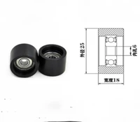 6pcs od25mm m6 hard rubber coated plastic coated bearing stainless steel shaft screw pulley pom plastic nylon roller