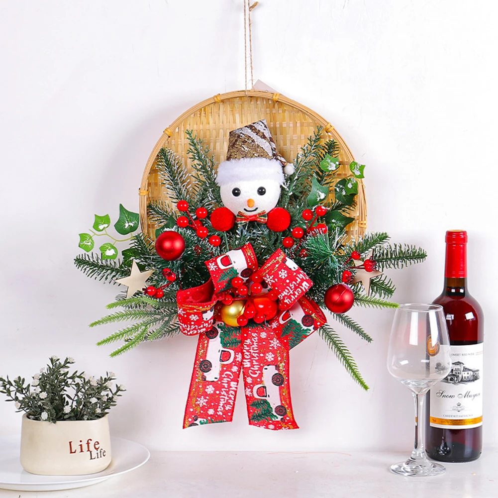 

Christmas Wreath Christmas Garland Ornament Xmas Wreath Front Door Hanging Ornaments Home Office Door Christmas Tree Decoration
