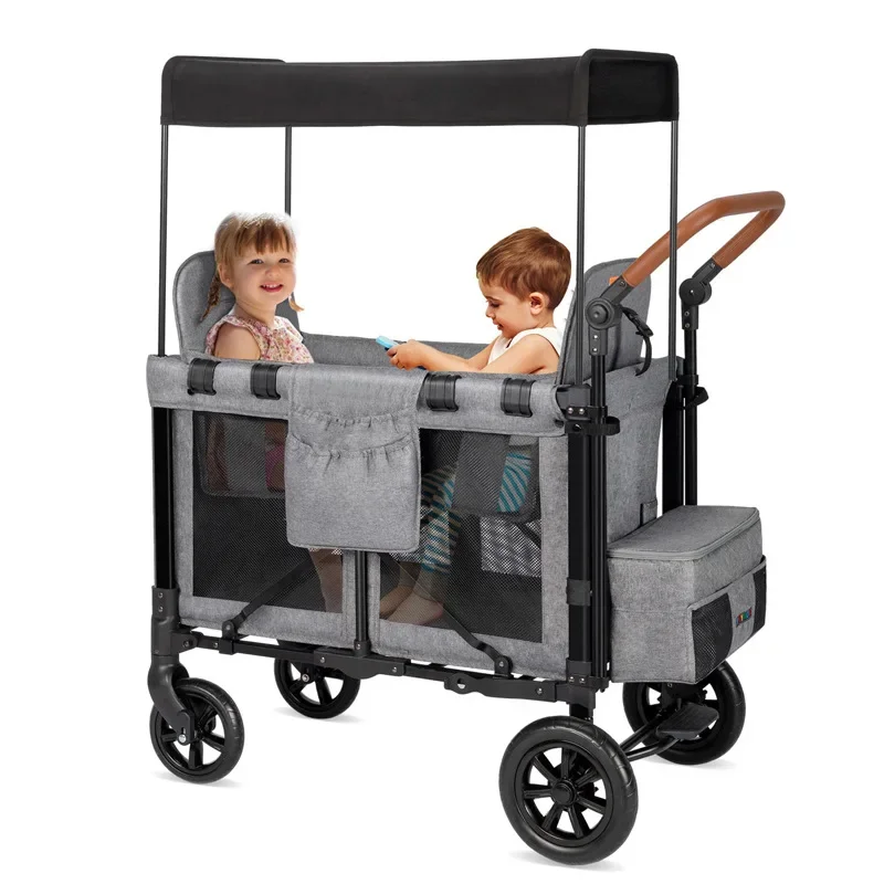 Роскошная складная коляска Hevy Duty Twin Baby на заказ 2024 уличная роскошная дорожная с