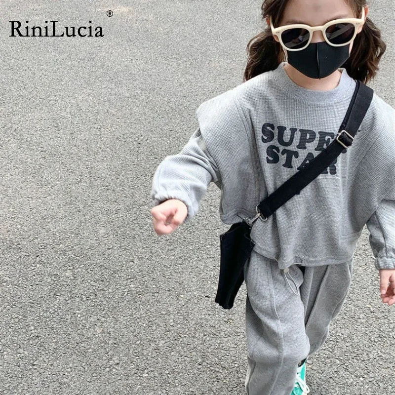 

RiniLucia Children Sweatershirt Boy Girl Clothing Winter Casual Boy Tops Sport Suit Pant for Boy Kids Outfits Children Clothes