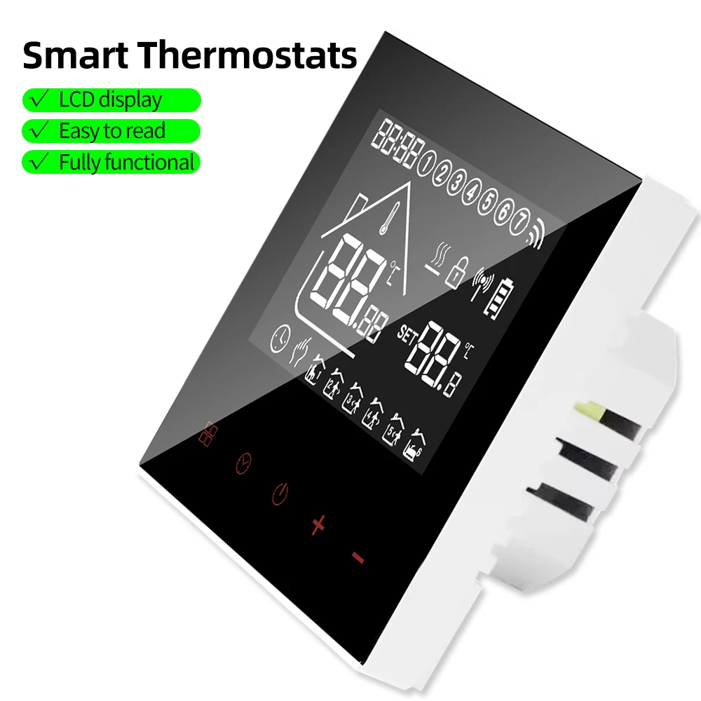 

16A Tuya Smart WiFi Thermostat Electric Floor Heating Underfloor Warm Temperature Programmable Controller with Touch Switch