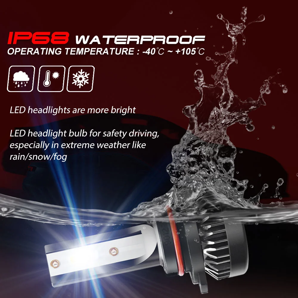 Txvso8 universal hir2 led faróis 80w mini auto 9012 lâmpadas de diodo para carro 12v branco luzes 6000k lampara |
