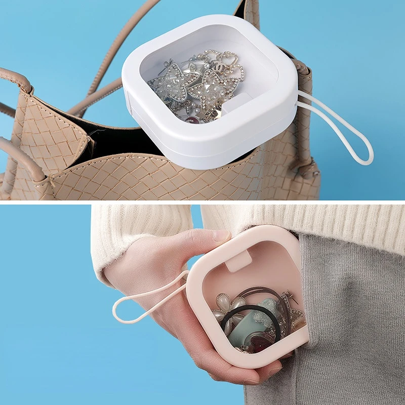 New Jewelry Box Portable Travel Portable Push Box Hair Accessories Cosmetics Storage Box Multifunctional Desktop Organizing Box