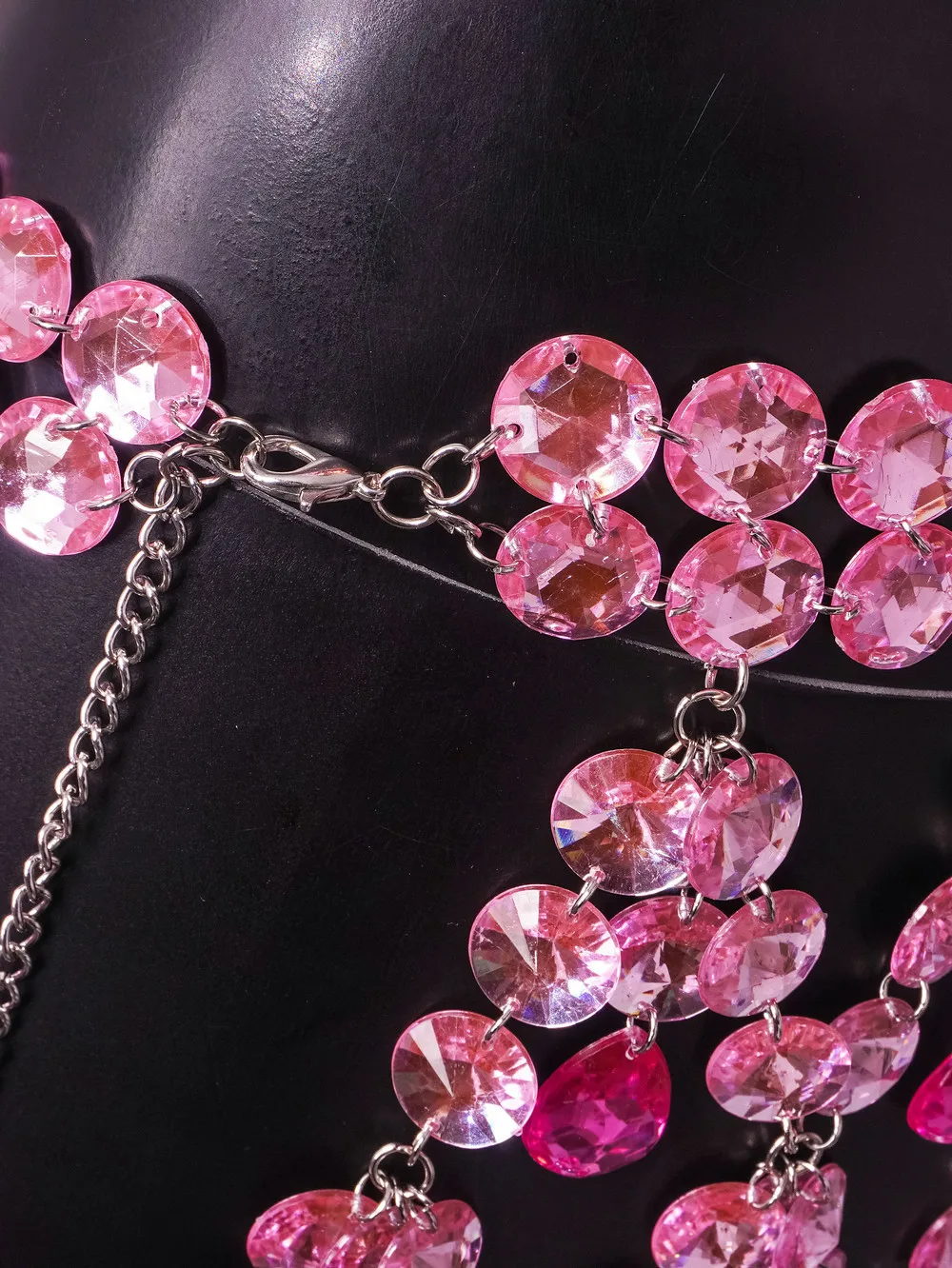 2 шт. кроп-топ с цепочкой и воротником-стойкой