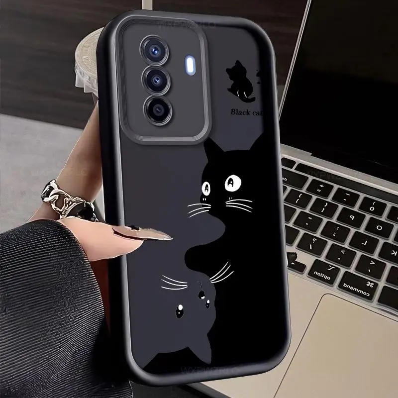 Cute Painted Cat Phone Case For Huawei nova 70S Y71 Y70 Plus Matte Soft Silicone Shockproof Back Cover