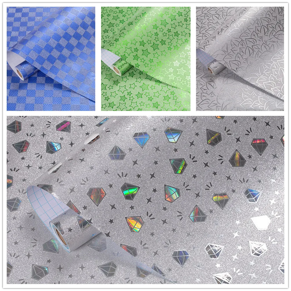 

PVC Flash Frosted Ticker Waterproof Self-adhesive Wallpaper Gift Box Packaging Wardrobe Film Kitchen Stove Oil Proof Gloss Mural