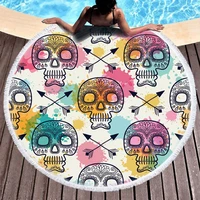 european and american style round printed beach towel manufacturers spot wholesale custom microfiber round printed beach towel